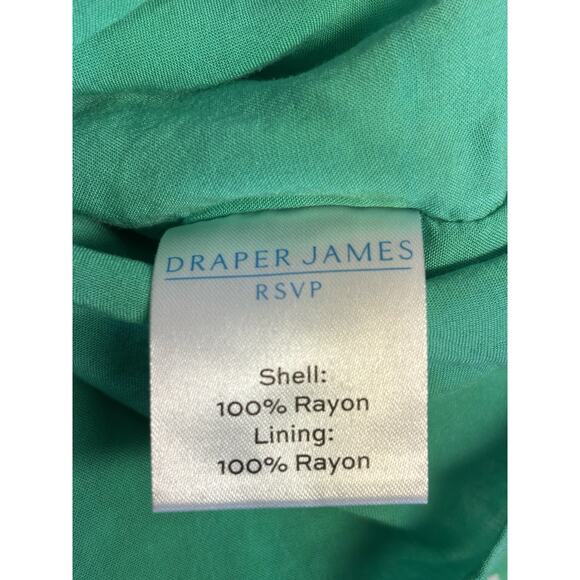 Draper James RSVP Dress Women M Green White Floral Rayon Lined Cottage Boho - Picture 5 of 6